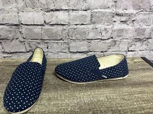 Tom’s Women’s Loafers Navy Blue White Polka Dots Size 6 NWOT  - Picture 1 of 5