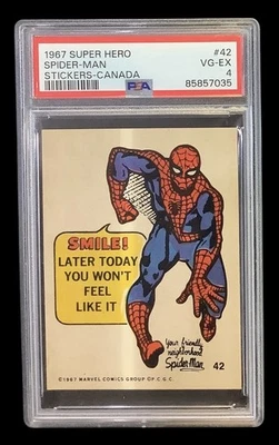 1967 marvel super hero #42 spider-man; 1st appearance sticker PSA 4  (POP 1, 0^) - Image 1 of 2