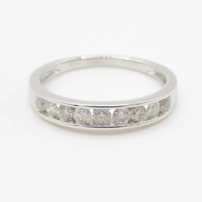 10kt White Gold Diamond Channel Set Ring Size Q (2.43g) - Image 1 of 4
