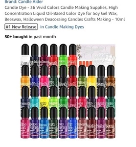 Candle Dye - 36 Vivid Colors Candle Making Supplies, High Concentration Liqui... - Picture 1 of 10