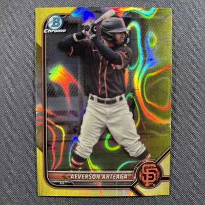 Aeverson Arteaga 2022 Bowman Chrome Prospects Yellow Lava Refractor /75 #BCP-82 - Image 1 of 2