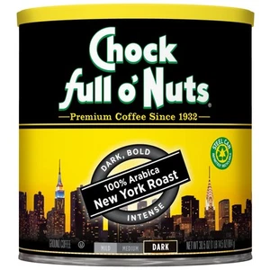 Chock Full o’Nuts New York Roast, Dark Roast Ground Coffee – Gourmet Arabica ... - Picture 1 of 6