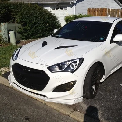 FIT 13-16 HYUNDAI GENESIS COUPE KS-STYLE PAINTED WHITE FRONT BUMPER SPOILER LIP - Image 1 of 4
