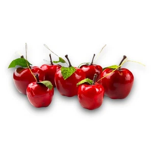 7 Vintage Ruby Red Apples w/Green Leaves Christmas Ornament EUC See Photos - Picture 1 of 9