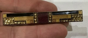 Vintage Art Deco Geometric Brooch With Trombone Clasp R17M - Picture 1 of 3