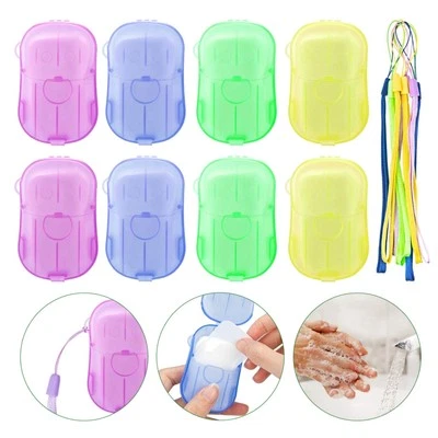 Mini Seife Papier Blätter Packung für Reisen, biologisch abbaubar, tragbar, h... - Bild 1 von 4