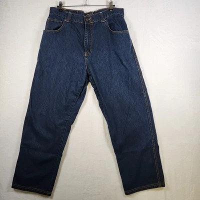 Vintage Y2K DTek Skater Blue Jeans Wide Leg Size 36x32 Embellished - Image 1 of 4