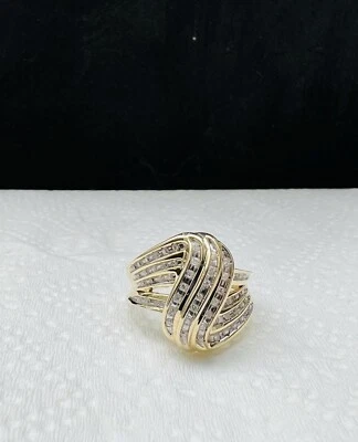 14k yellow gold ring .4 diamonds I2-3 Channel Set 5 Grams size 7 Cost Conscious  - Image 1 of 4