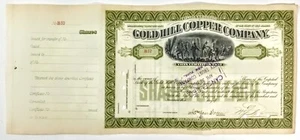 Gold Hill Copper Co Stock Certificate, Mining Stock: Certificate #B57 - c.1904 - Picture 1 of 4