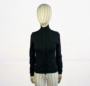 Weekend Max Mara Black Zip Cardigan S – Wool Silk Blend, Minimalist Chic Size S - Picture 1 of 16