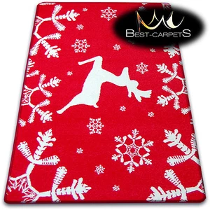 CHRISTMAS RUGS 'XMAS' CARPETS X-Mas Tree Carpet Raindeer Santa Claus Snow Stars - Picture 1 of 1