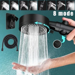 8 Modi Hochdruck Duschkopf mit Schlauch & Ein Aus Schalter, Wohnmobil Camper Sprinkler - Bild 1 von 15