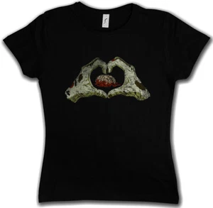 ZOMBIE HERZ DAMEN T-SHIRT Living Dead The Walking Spaß Lächeln Zombies Gehirnfresser - Bild 1 von 1