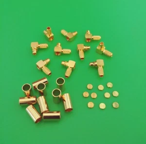 (10 PCS) MMCX Male Right Angle Crimp RG174 RG316 LMR100 Connector - USA Seller - Picture 1 of 2