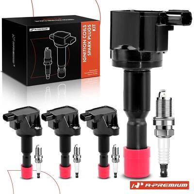 4 kits de bobinas de encendido y bujías de IRIDIO para Honda Fit 2007-2008 L4 1,5 L negro Foto 1 de 4