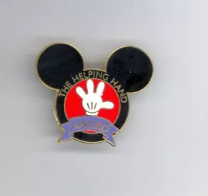 Disney Kids Award Series Mickey Mouse Helping Hand White Glove Icon Pin & Card - Picture 1 of 1