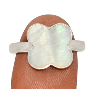 Natural Mother Of Pearl 925 Sterling Silver Ring Jewelry s.9 CR61833 - Picture 1 of 1