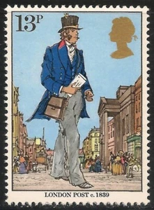 Great Britain #873 (A291) 1979 13p London Post Office and Mailman, 19th Century - Picture 1 of 1