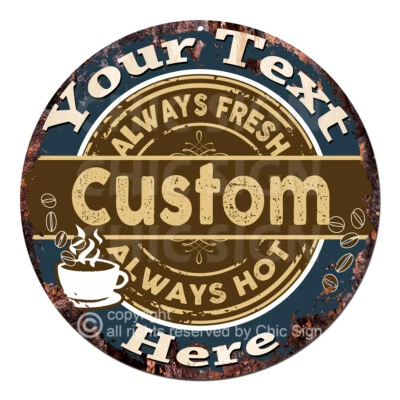 CP-0161 ANY NAME'S Custom Personalized Coffee Drink Metal Sign Decor Gift idea - Image 1 of 2