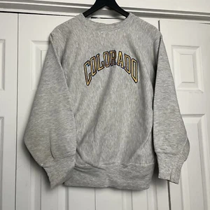 Vtg Vintage 1990s 90s University Of Colorado Boulder Buffaloes Crewneck S Small - Picture 1 of 7