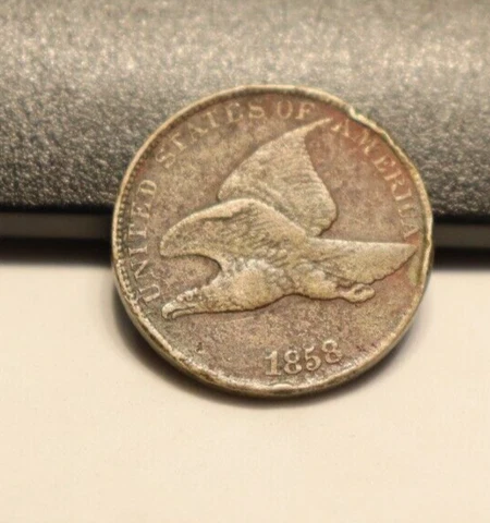 1858 US Flying Eagle Cent 1c VF Details (Corrosion) Cover