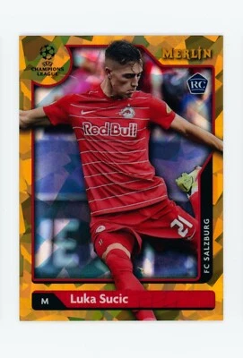 2021-22 Luka Sucic Topps Merlin Chrome Atomic Gold Refractor Rookie Card 48/50 - Image 1 of 3