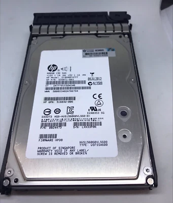 HP 533871-003 Dual Port Enterprise 3.5" 600GB Hard Drive EF0600FATFF - 0B24473 - Image 1 of 4