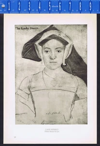 HOLBEIN: Lady Surrey (Winsor Cattle) & Portrait of Lady Souch -1938 Print - Picture 1 of 2