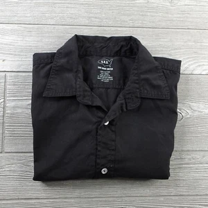 Save Khaki United Button Up Mens Small Black Long Sleeve Shirt Regular Fit - Picture 1 of 7