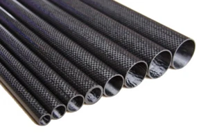 24MM OD X 20MM 22MM ID X 500MM 100% Roll Wrapped Carbon Fiber Tube 3K/Glossy  - Picture 1 of 8