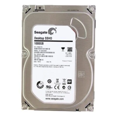 Seagate Desktop SSHD 1TB ST1000DX001 7200RPM 3.5" SSHD Solid State Hybrid Drive - Image 1 of 3