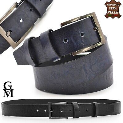 Cintura Cinta Uomo 4cmVera Pelle Cuoio Artigianale Casual Classica Accorciabile • 18.90€