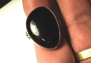 OFFERTA!!! Anello cabina onice argento sterling firmato misura 7,25 pesante 10,77 g - Foto 1 di 11