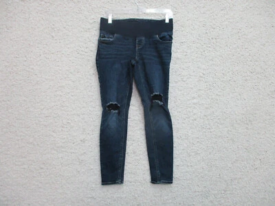 Old Navy Jeans 2 Women Maternity Size Blue Denim Rockstar Super Skinny Low Panel - Image 1 of 4
