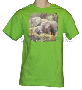 1-CAMISETA ESTAMPADA GRÁFICA DE SAFARI DE LA FAMILIA ELEFANTE ZOOLÓGICO ANIMAL AFRICANO ANIMAL - Imagen 1 de 7