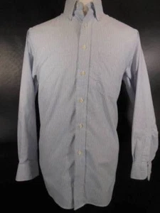 Nice Men's 15 32/33 Ralph Lauren Chaps Classic Fit Oxford Blue Striped Shirt GUC - Picture 1 of 6
