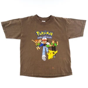 Vintage 1999 Nintendo Pokemon Ash Pikachu Misty Brock Graphic T-Shirt Youth M - Picture 1 of 15