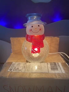 Weihnachtsdorf Glas Schneemann Zubehör 5 3/4" T 3 1/2" mit Verwendung mit jedem Dorf - Bild 1 von 9