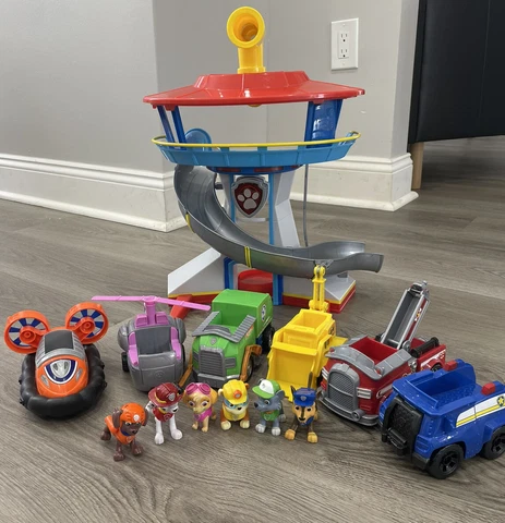 PAW PATROL Classic Lot - Lookout Tower W/ VEHICLES & Figures Complete Sets HTF Cover