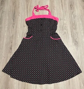 Vintage Y2K Morbid Threads Polka Dot Black Pink Goth Dress Size XL Made In USA - Picture 1 of 5