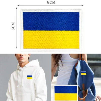 Ukraine-Flaggen-Patch Ukrainisches Emblem bestickte Nationalflaggen Anti-Krieg - Bild 1 von 4