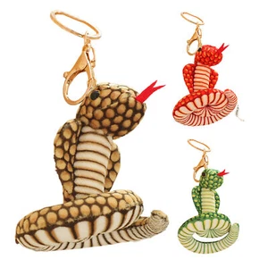 Snake Prank Toy 3.15in Plush Snake Keyring Simulated Cobra Rattlesnake Lovely - Picture 1 of 14
