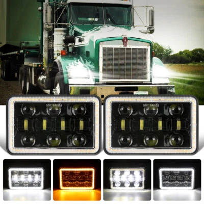 Par de faros LED haz alto-bajo DRL ojos de ángel para Oldsmobile Delta 88 1976-86 Foto 1 de 4