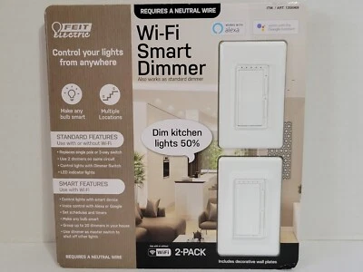 Feit Electric Wi-Fi Smart Dimmer 3-Way Switch Alexa Google Compatible 2-pk - Image 1 of 4