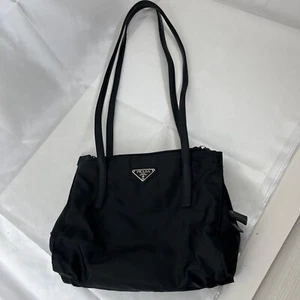 PRADA Nylon Shoulder Bag Auth Black Medium Women From Japan - Picture 1 of 8