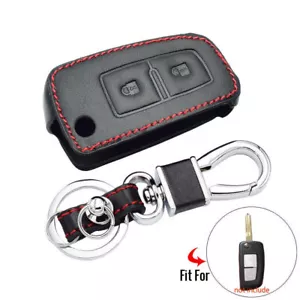 Funda protectora de cuero PU 2 botones control remoto sin llave negra para Nissan B - Imagen 1 de 6