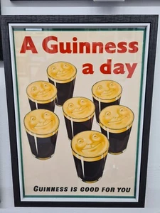 Póster Guinness arte enmarcado A4 repro - Imagen 1 de 1