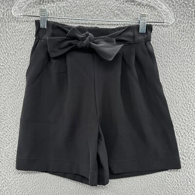 Pantalones Cortos Lululemon Para Mujer 4 Negro Negro Negro Pull On Acampanado Plisado Tiro Alto Pantalón Corto Foto 1 de 4