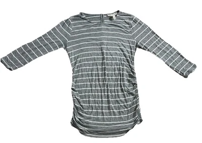 Jessica Simpson Maternity Striped Gray w/White Long Sleeve Size Small Fast Ship - Image 1 of 4