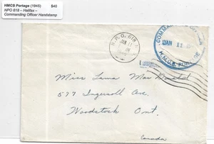 WW2: Canadian Ship: 1945 HMCS Portage to Woodstock, Ontario (M7295) - Picture 1 of 2